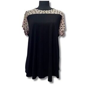 Siren Lily Maternity Women’s Top Black Pink Polka Dots Gossip Girl Blair Waldorf